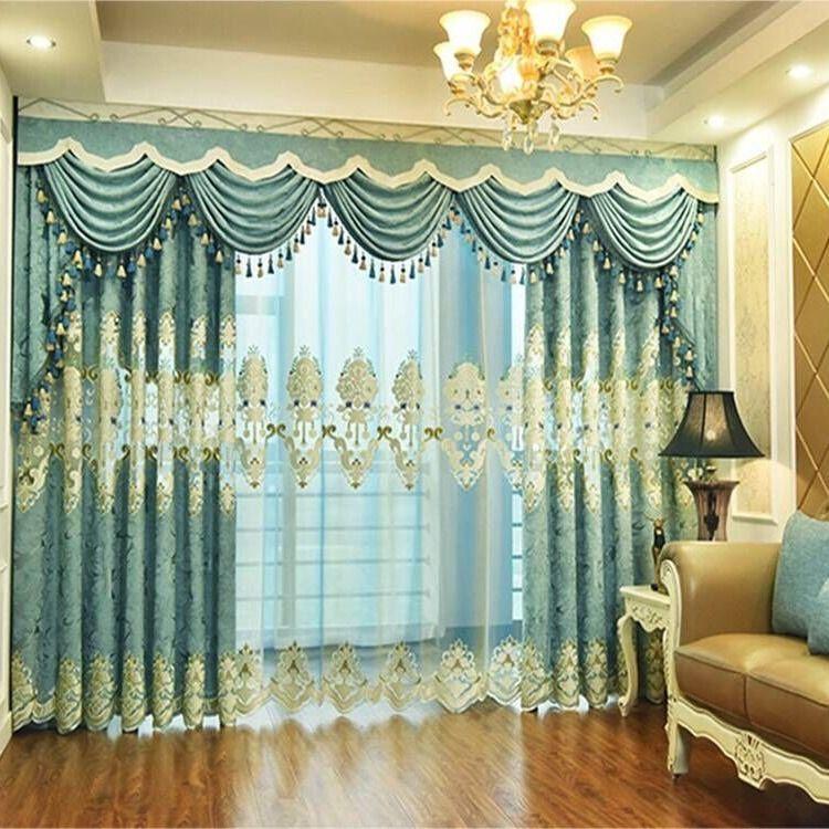 Роскошный занавес в европейском стиле с полой вышивкой, двухслойный экран для гостиной, балкона, затемняющий оконный экран для конфиденциальности