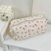Cute Multifunctional Floral Pen Bag Student Cartoon Pencil Case Large Capacity Stationery Organizer School Office Supplies