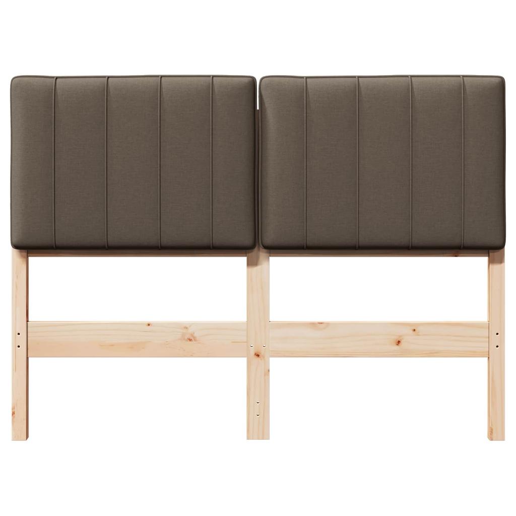 Upholstered Headboard in Brown and Taupe 120 cm