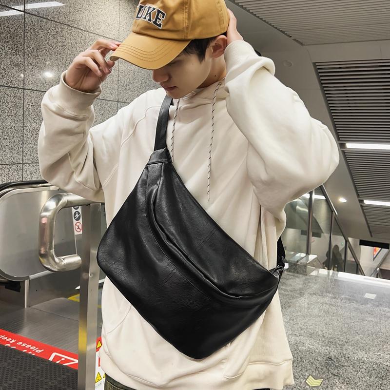 Мужская сумка через плечо из искусственной кожи, сумка через плечо большой емкости, нагрудная сумка