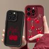 Милый чехол для телефона с красной вишней для iPhone 16 15 14 13 12 11 Pro Max 7 8 Plus 16E X XS XR SE 2020 Ударопрочный силиконовый мягкий чехол