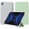 Case for iPad Pro 11" - Not Compatible M4 - Reinforced Silicone Protection - Pen Holder - Green