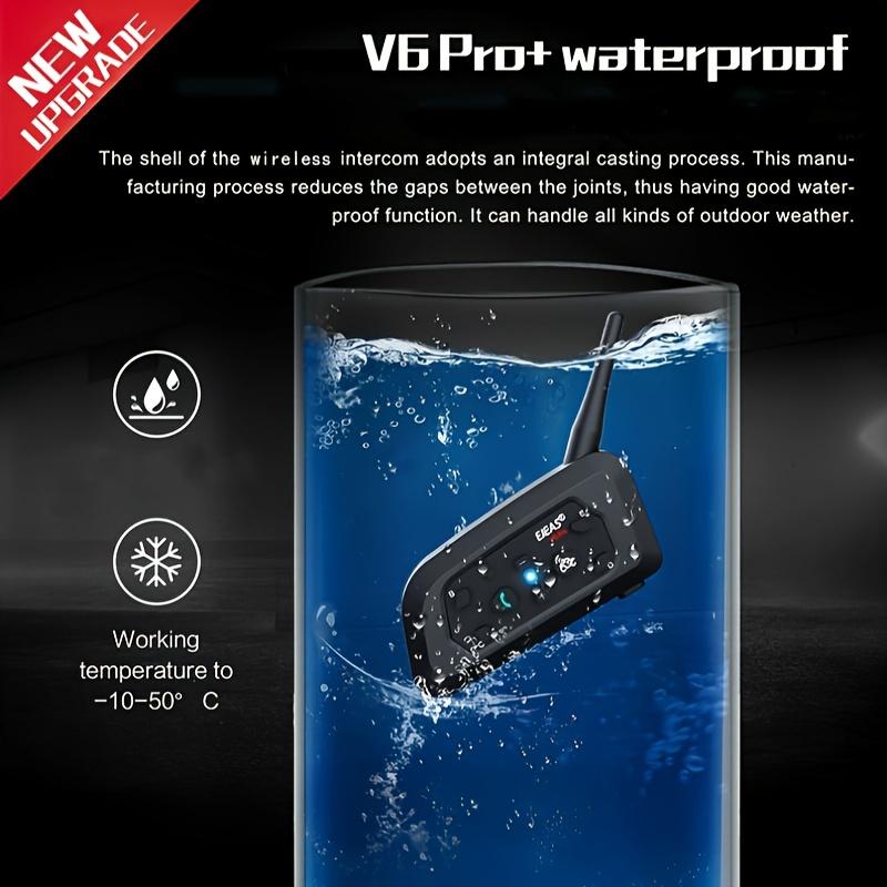 Motorcycle Helmet Intercom 1500m 6 Riders System - HD Sound Quality with Noise Reduction and Bluetooth Music Sharing