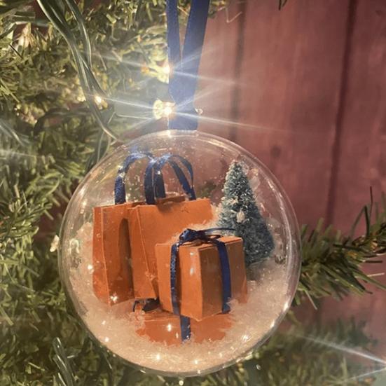 Забавные мини-упаковки, украшение, мини-экспресс-коробка, прозрачный шар, украшение, рождественская елка, подарочная коробка, подвесные украшения