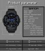 SANDA 6002 Fashion Men's Electronic Watch Sports Multi Functional Waterproof LED Dual Display Men's Electronic Watch