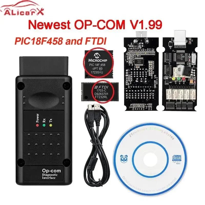 V1.99 OPcom PIC18F458 FTDI V2014 OBD2 автомобильный диагностический инструмент для Opel OPCOM обновление прошивки 200603A opcom 10-16-контактный кабель для-opel