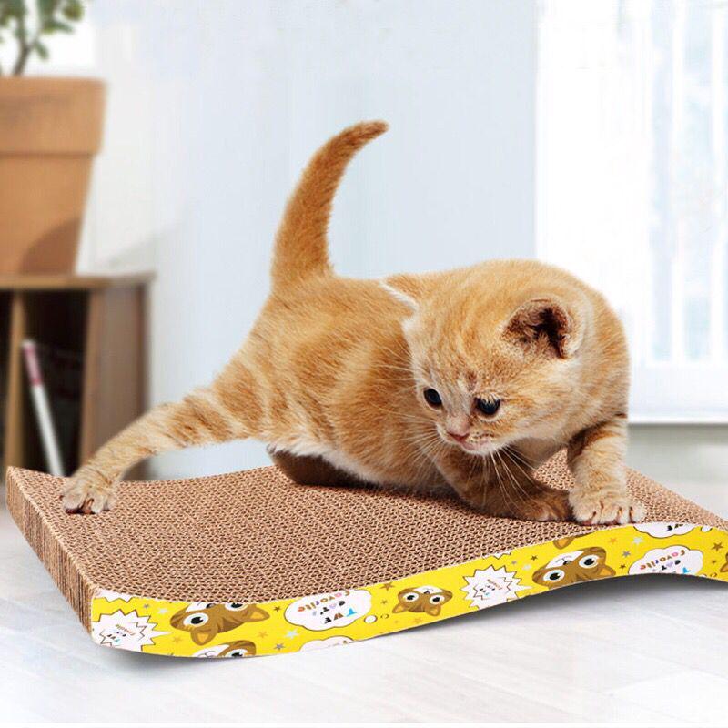 Corrugated Cardboard Cat Scratching Board with Catnip - Multi-Style Nail Sharpener and Toy