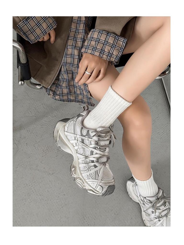 Men's 7CM Height Boost Sneakers: 2025 Casual Dad Shoes with Thick Soles