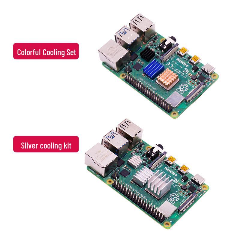 Raspberry Pi 4 Model B Aluminum Heatsink Set with Adhesive - 3 Pieces