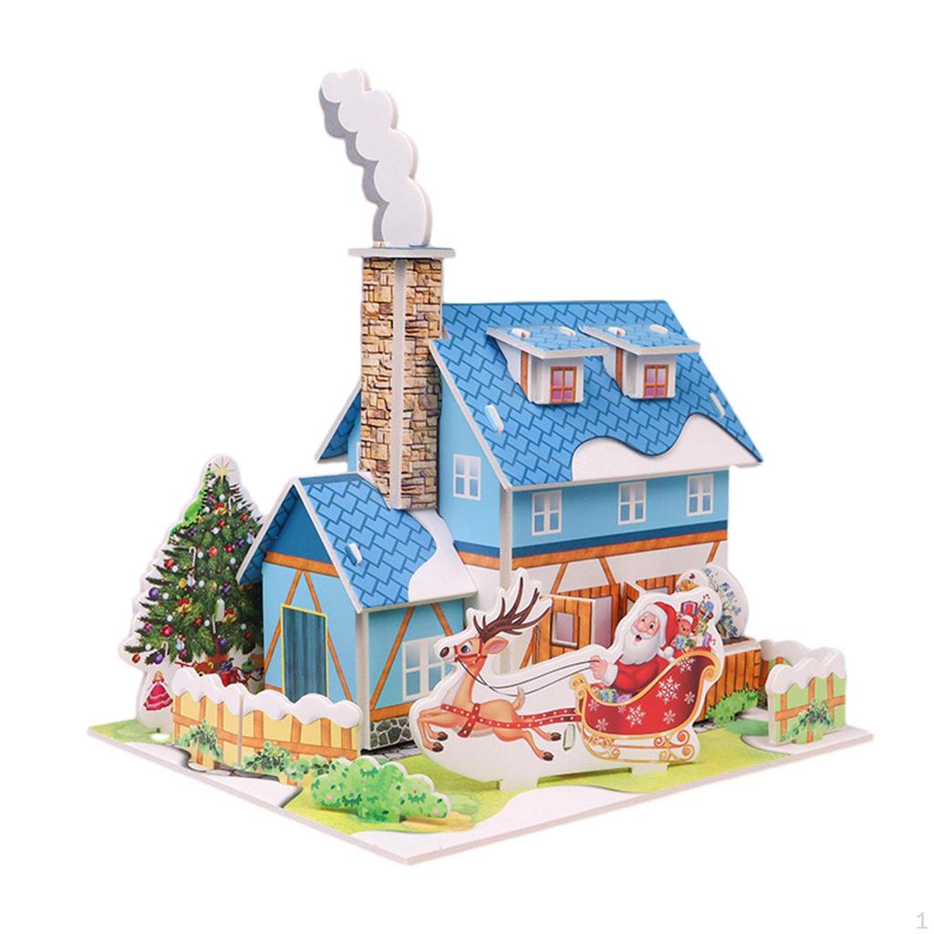 DIY Decoration, Christmas Crafts, Indoor And Outdoor 3D Puzzle for Kids, Craft House