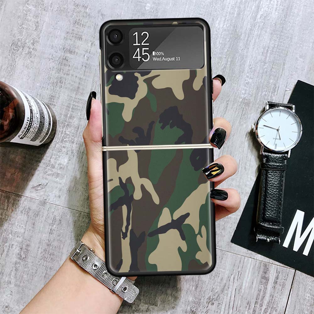 Camouflage Military Cases For Samsung Galaxy Z Flip 4 5 6 7 3 Z Flip7 Flip6 Flip4 Flip5 Flip3 5G Hard Shockproof Fundas Cover Ga