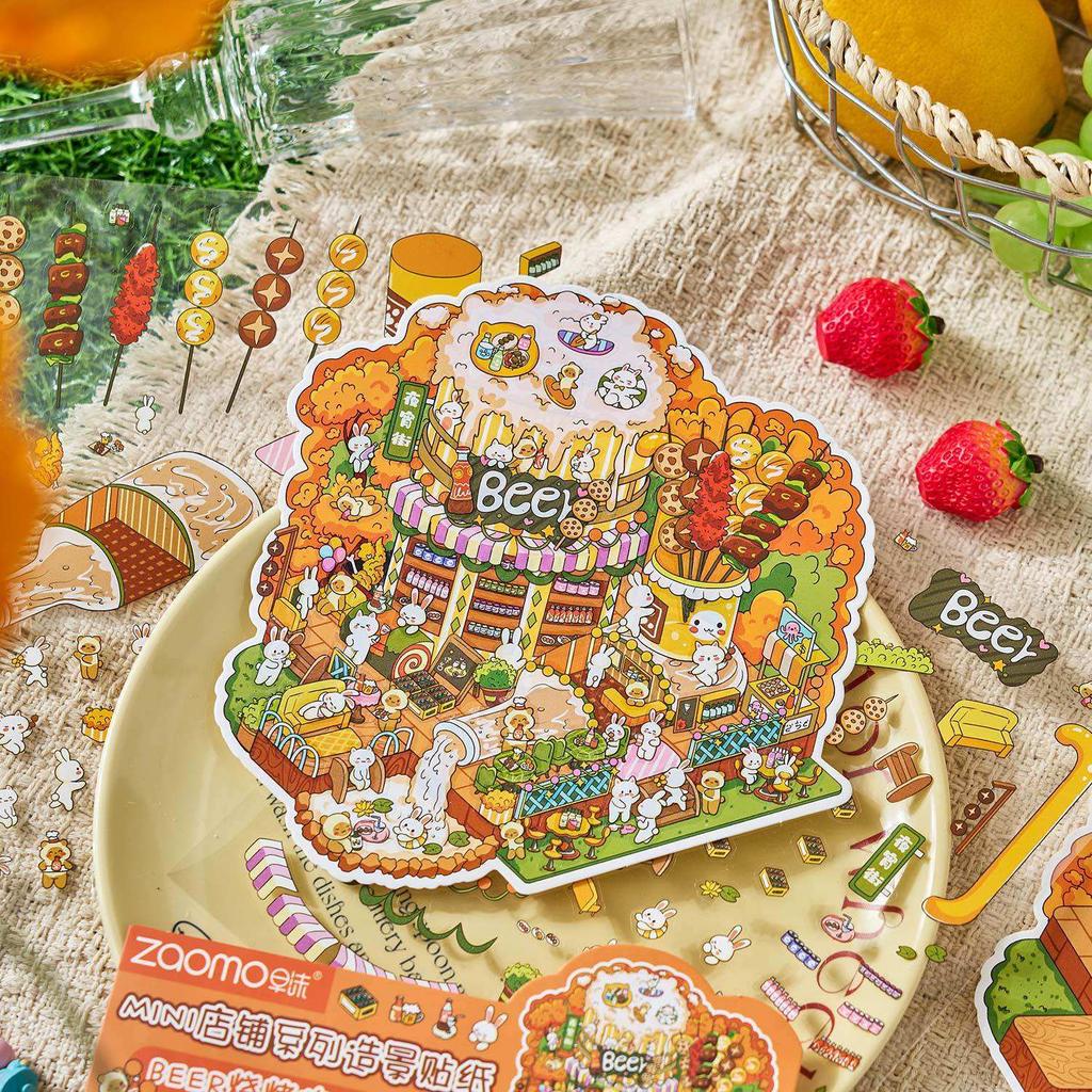 JHM DIY Cozy Little Home House Scene Stickers Quiet Book Reusable 3D Cartoon Scene Stickers for Adults Kids