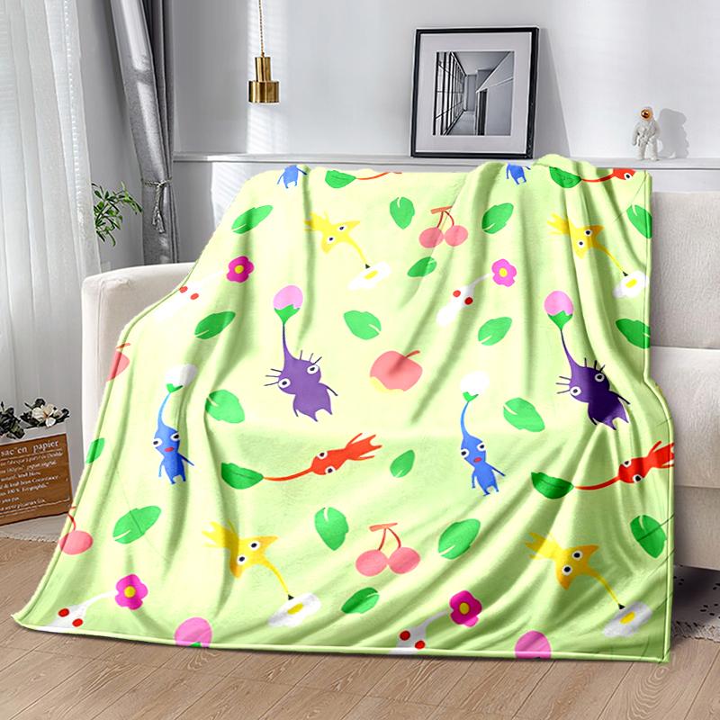1pc Blanket Pikmin Print Design, Lightweight Blanket for Sofa, Bed- Soft &Warm, Gift for All Seasons like Christmas, Halloween