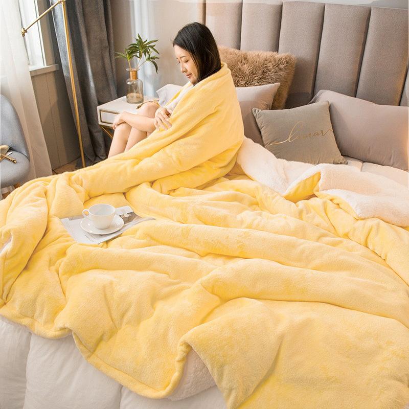 Шерстяное одеяло, сохраняющее тепло, зимние одеяла, двухстороннее королевское пододеяльник, покрывало для кемпинга, покрывало на кровать