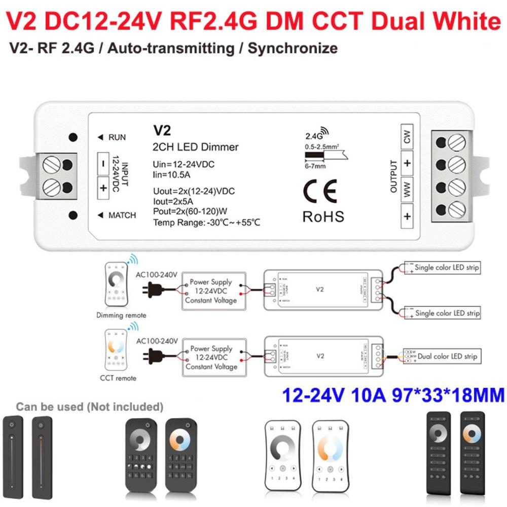 Профессиональный светодиодный контроллер постоянного напряжения DC12-24V RF2.4GHz Драйвер светодиодной ленты ДИММЕР/CCD/RGB PWM Светодиодный диммер для дома