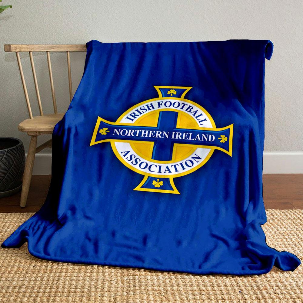 Northern Ireland Football Logo Design Patterned blanket, flannel, suitable for all seasons, home decor, warm and cozy