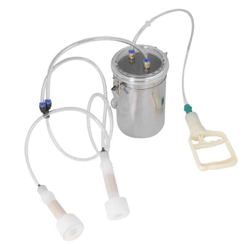 2L Manual Sheep Milking Machine Stainless Steel Bottle Portable Milking Kit for Milk Plant Farm