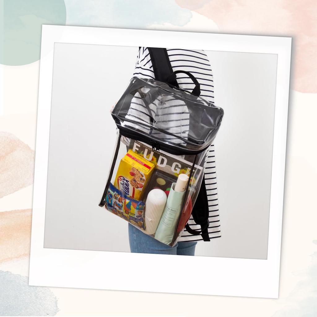 Astro Clear Bag, Box Backpack, Square Backpack, Large Capacity PVC Transparent Bag, See-Through Design with Adjustable Shoulder Strap, Shoulder Bag,