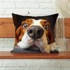 Yousheng Наволочка Бассет-хаунд 3D Визуальный эффект Собака Декоративная наволочка Реалистичная наволочка для щенка со скрытой молнией для гостиной спальни
