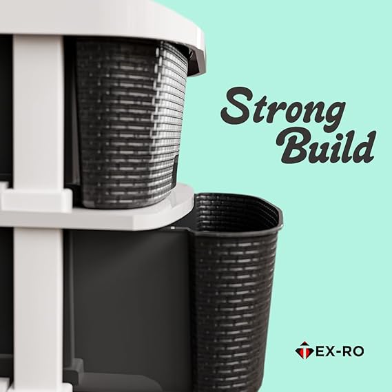 Plastic Modular Drawer Storage Chest Of Drawers Organizer Storage Box, Large Stomo Racks For Multipurpose Organizers | Grey | 4 Layer