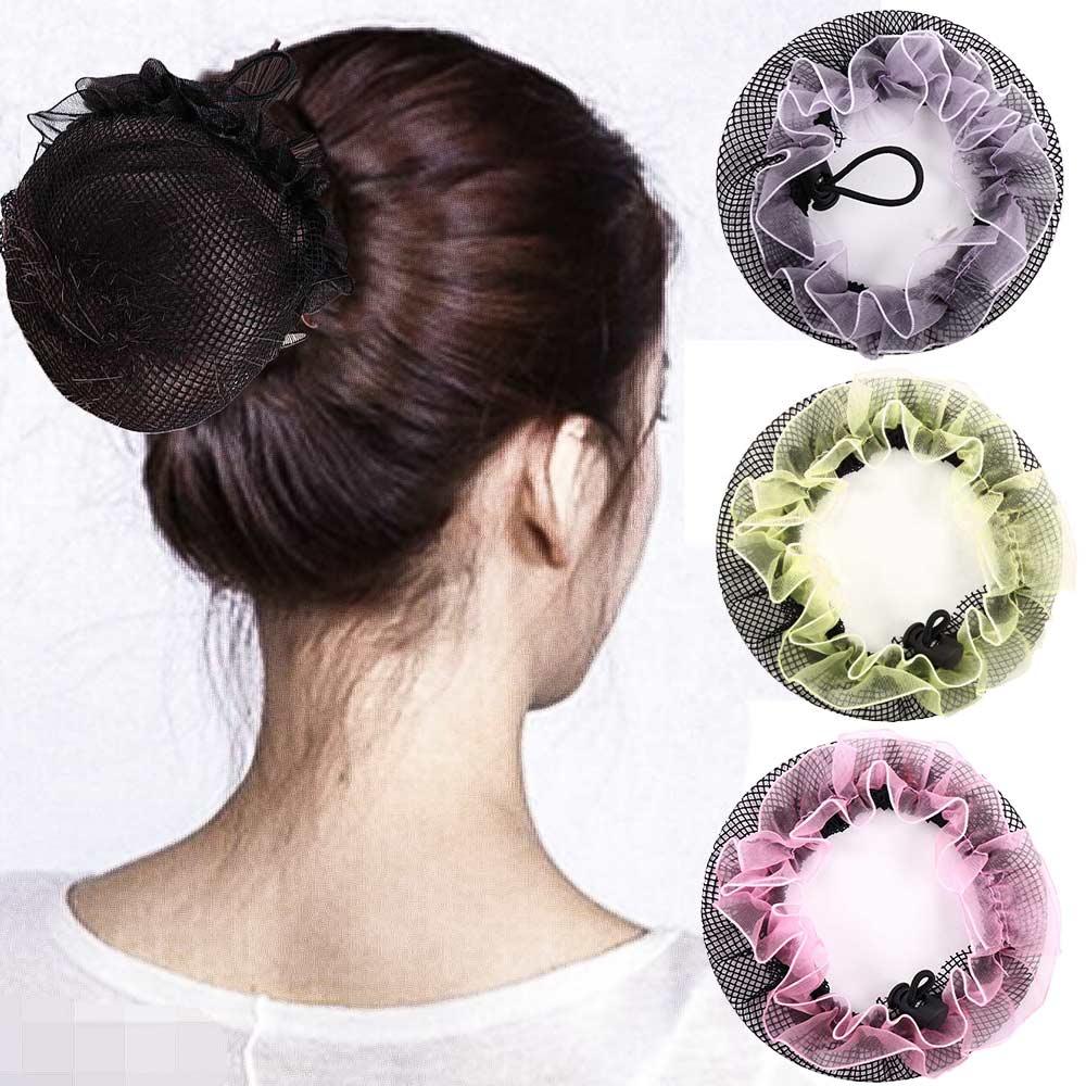 Hollow Adjustable Elastic Hair Holder Ponytail Holder Ballet Bun Hair Nets Girls Drawstring Snoods