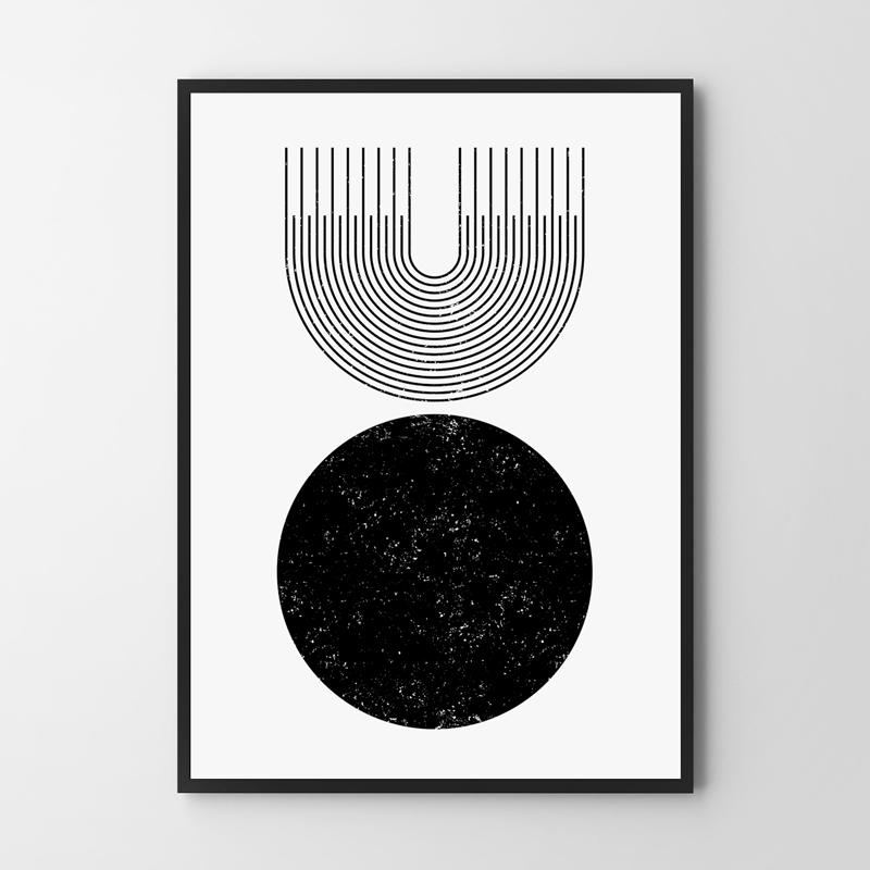 Plakat minimalistyczny geometria czarna