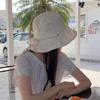 Visor Cap Bow Bucket Hat Solid Color Summer Sun Hat Fashion Sunscreen Fisherman Hat  Travel