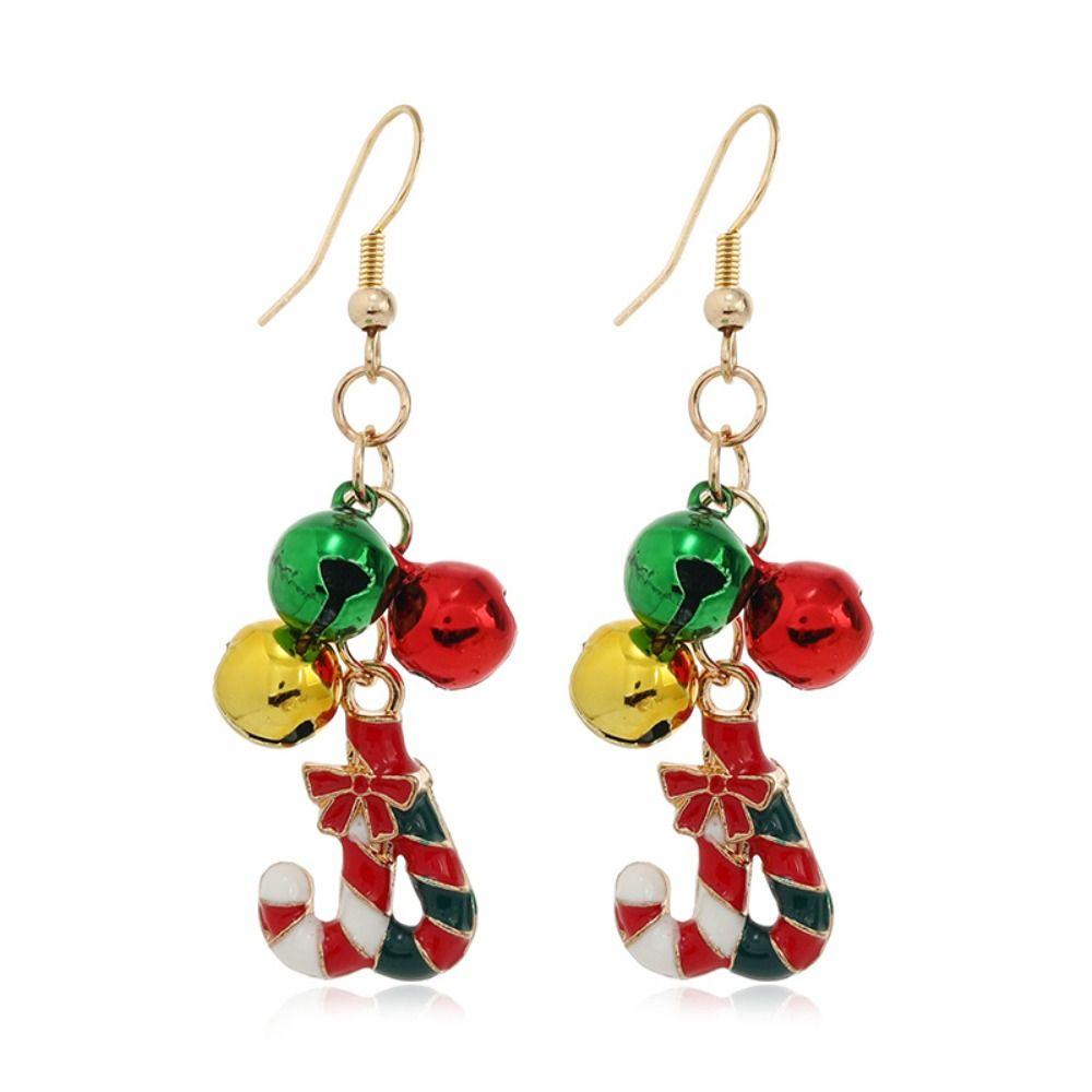 Bell Retro Elk Personality Women Earrings Snowman Earrings Christmas Gift New Year Drop Earrings