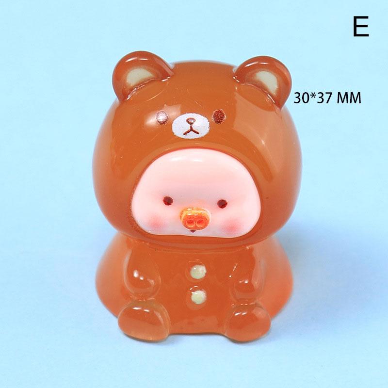 Смола мультфильм светящийся в темноте животное с мордочкой свиньи украшения аксессуары автомобиль настольное украшение