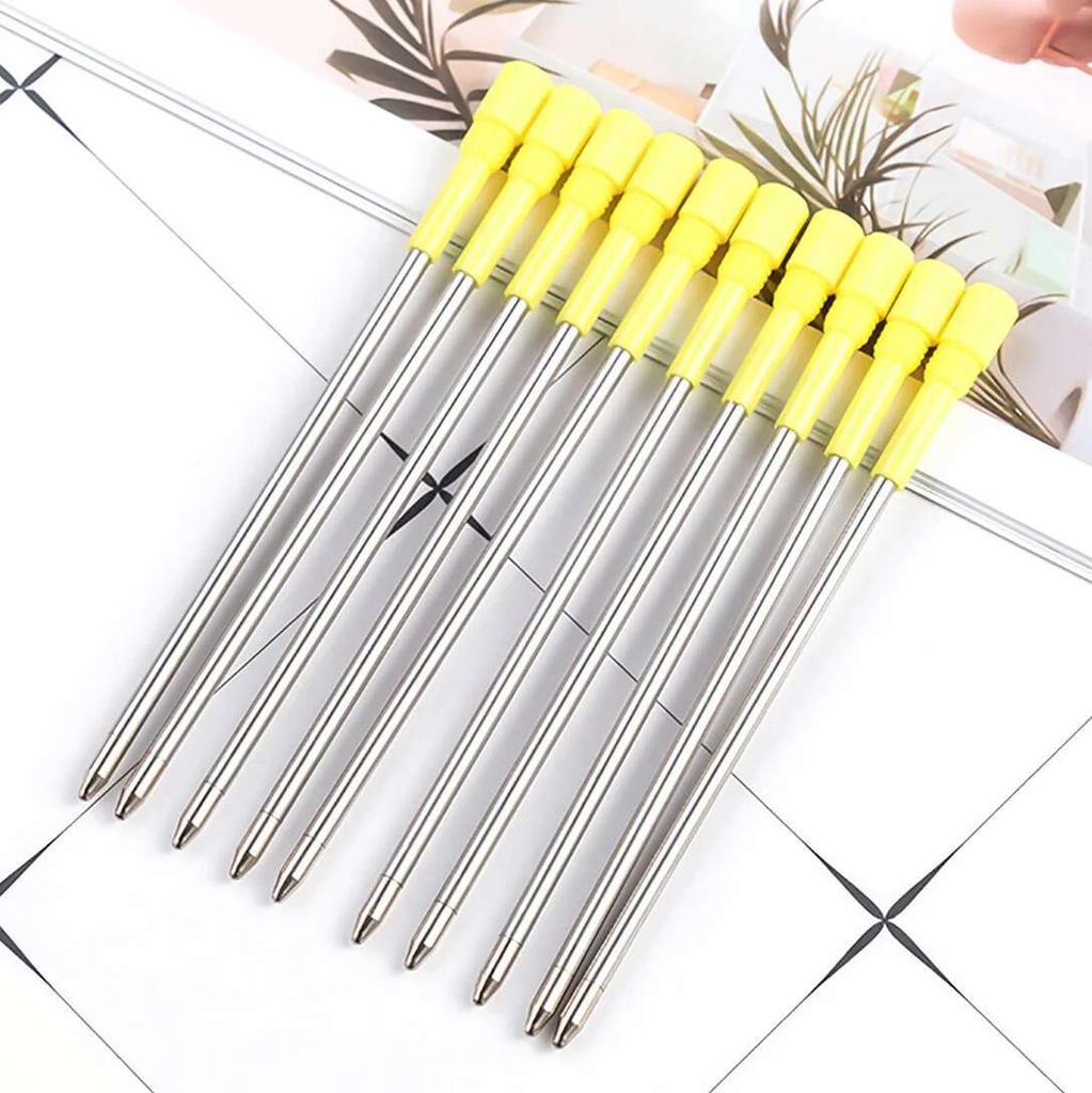 82mm 5 Pieces/Lot 1.0mm Metal Pen General Gel Pen Writing Smooth Refill Officel Stationery Gift Blue/Black Ink