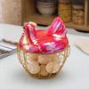 Милая корзина для хранения яиц в форме курицы, кованая железная корзина для яиц с крышкой, контейнер для хранения пищевых отходов на кухне, декор для дома