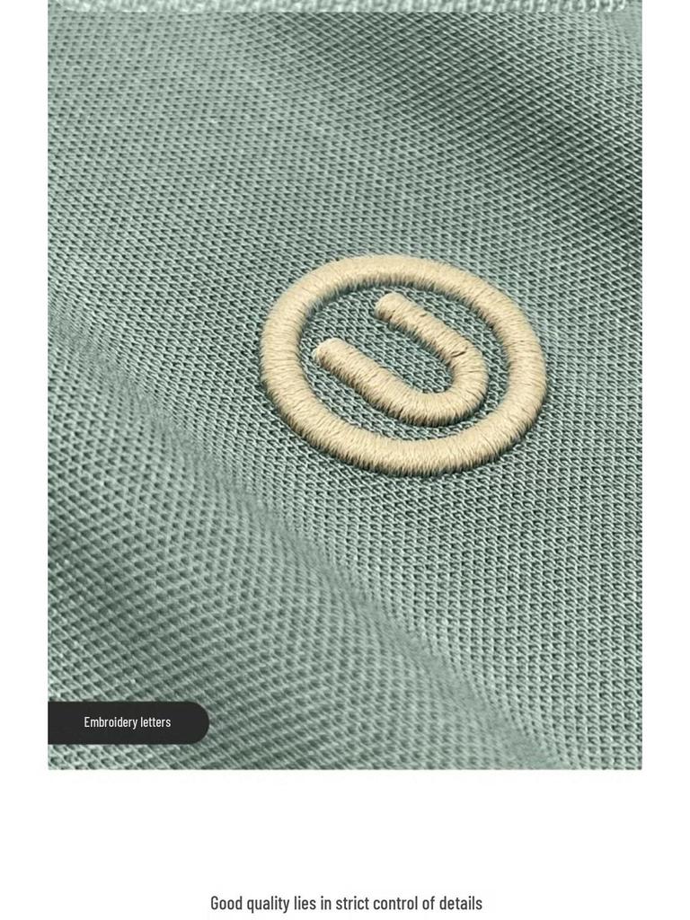 Мужская рубашка поло в британском стиле, легкая роскошь, с лацканом контрастного цвета, короткими рукавами и вышивкой букв - Повседневный летний тренд.