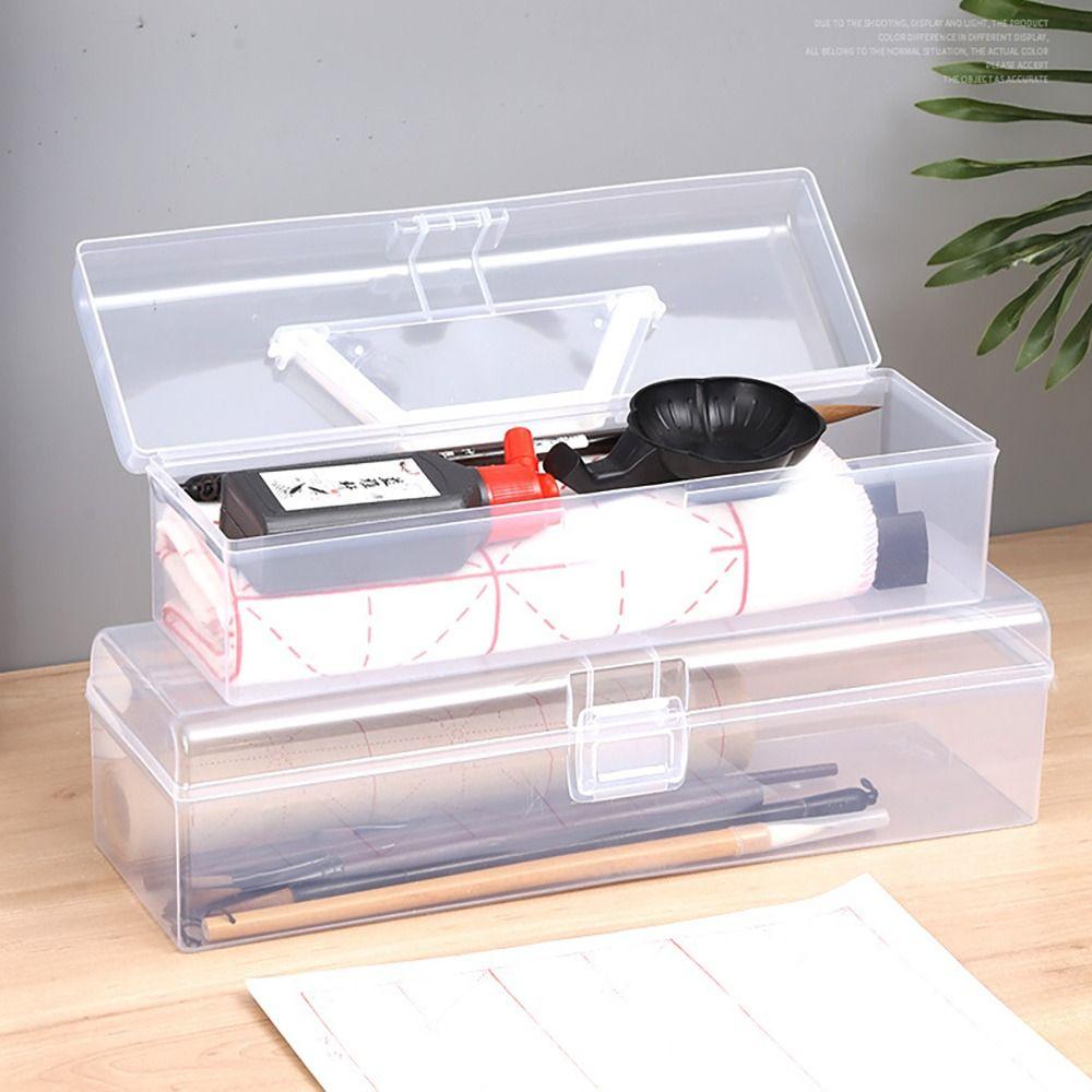 Прозрачный ящик для хранения, портативный футляр для ювелирных изделий, полезный настольный органайзер для школы, офиса, дома