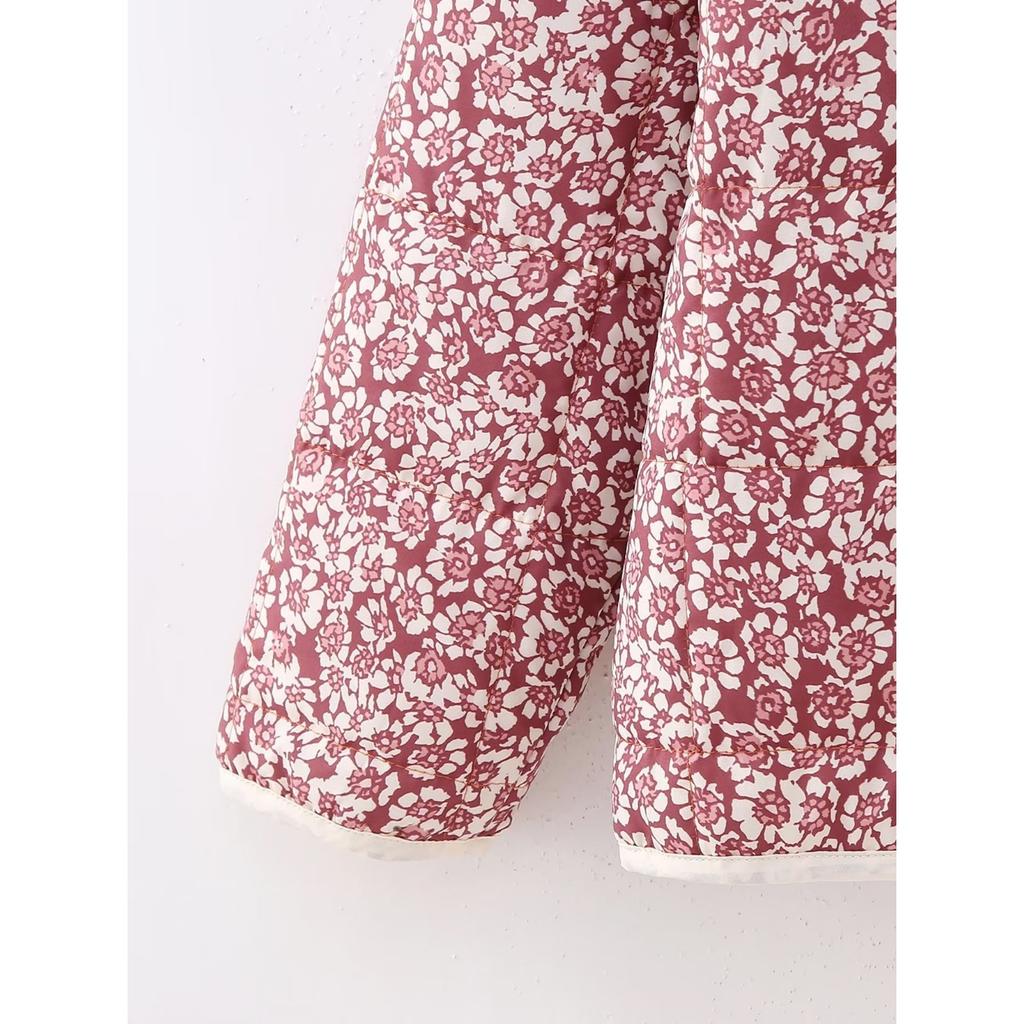 GMXIA Женские винтажные повседневные куртки и пальто с цветочным принтом на осень-зиму с длинным рукавом и квадратным воротником