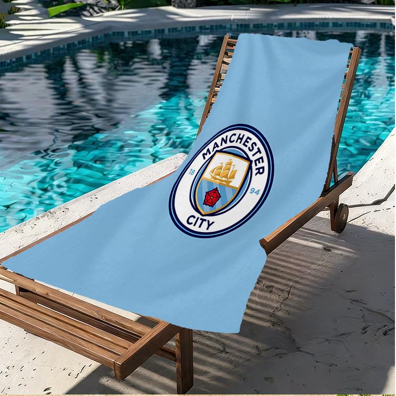 Manchester City FC Print Beach Towel, Versatile Lightweight Absorbent Beach Towel for Pool Surf Yoga Bathroom, Perfect Birthday Holiday Gift