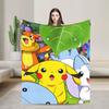 Pikachu Flannel Blanket Winter  Soft Durable Throw Blanket for Students Couch Chair Fashion Bedspread Sofa Bed Cover