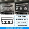 For Seat Leon MK3 2013-2020 Carbon Fiber Central Navigation Radio CD AC Door Gear Shift Panel Trim Set Car Accessories Sticker
