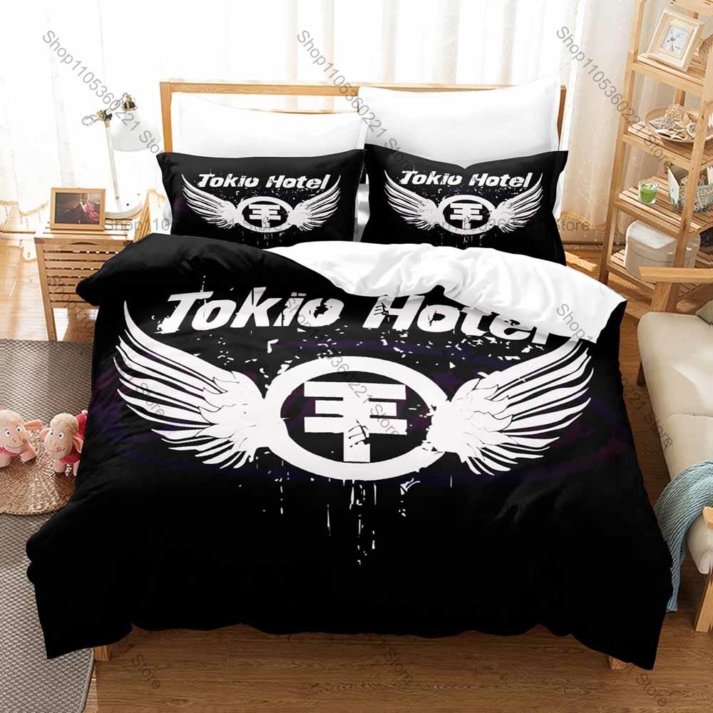 Классическая Поп-Панк Группа Tokio Hotel Арт Принт Альбома Комплект Постельного Белья 3в1 1 Пододеяльник 2 Наволочки Мягкий Домашний Постельный Текстиль