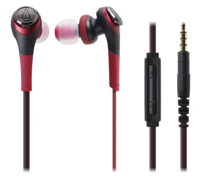 Наушники-вкладыши Audio Technica SOLID BASS для iPod/iPhone/iPad с глубокими басами, красные ATH-CKS550i RD