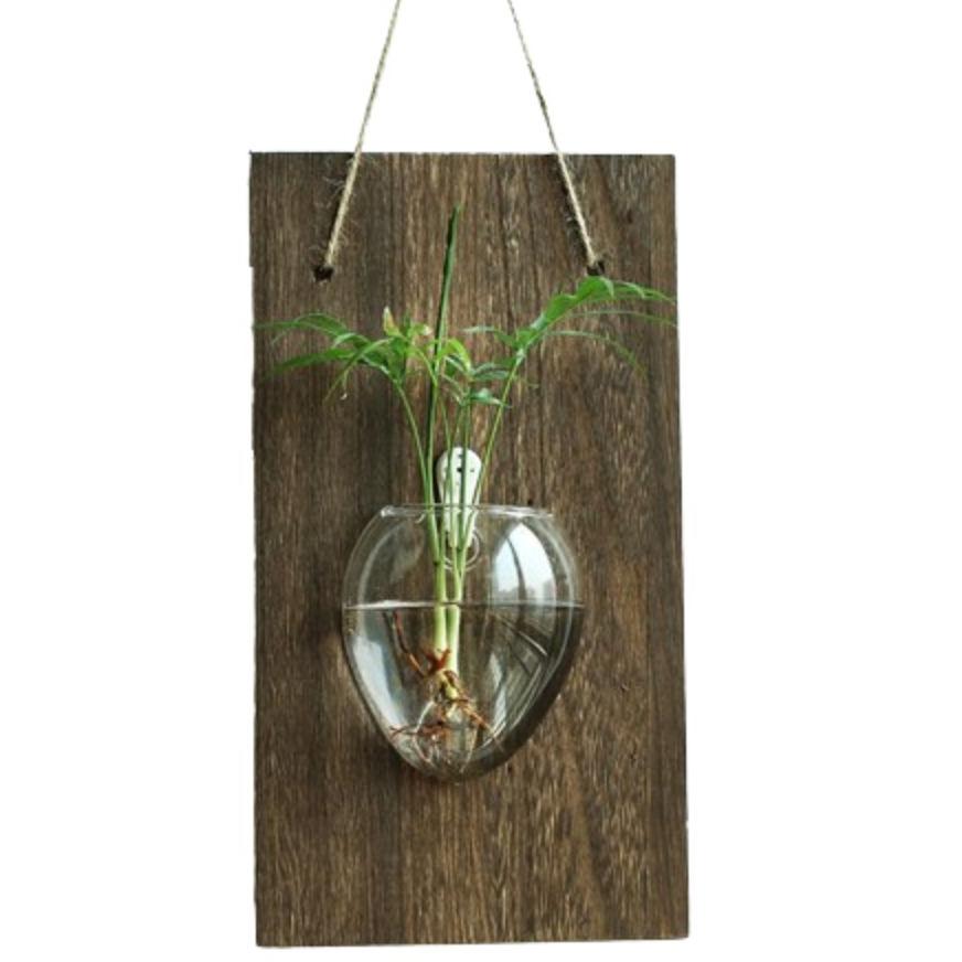Vintage Wall Mount Glass Vase Creative Plant Flower Pots Aquarium Hydroponic Container Hotel