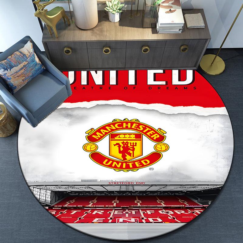 Manchester United Stadium Round Rug for Livingroom,Bedroom, Palyroom, Chair Rug, Area rug, Circle Carpet, Large Size Fan Christmas gift