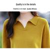 2026 Women's Pure Wool Polo Collar Loose Knit Sweater - Solid Color, Versatile, Casual Base Layer.