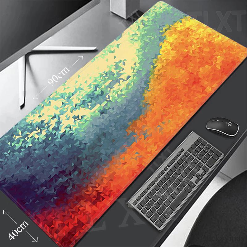 PC Gamer Mousepad Geometirc Mouse Pad Large Mouse Mat Natural Rubber Table Rugs Office Desk Mats Mousepads xcm Locking Edge