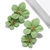 1 Pair Ear Studs Trendy Non-allergic Exquisite Elegant Double Layer Flower Design Women Earrings