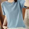 IHUASU Женский летний трикотаж с короткими рукавами, свободная футболка с короткими рукавами и топами