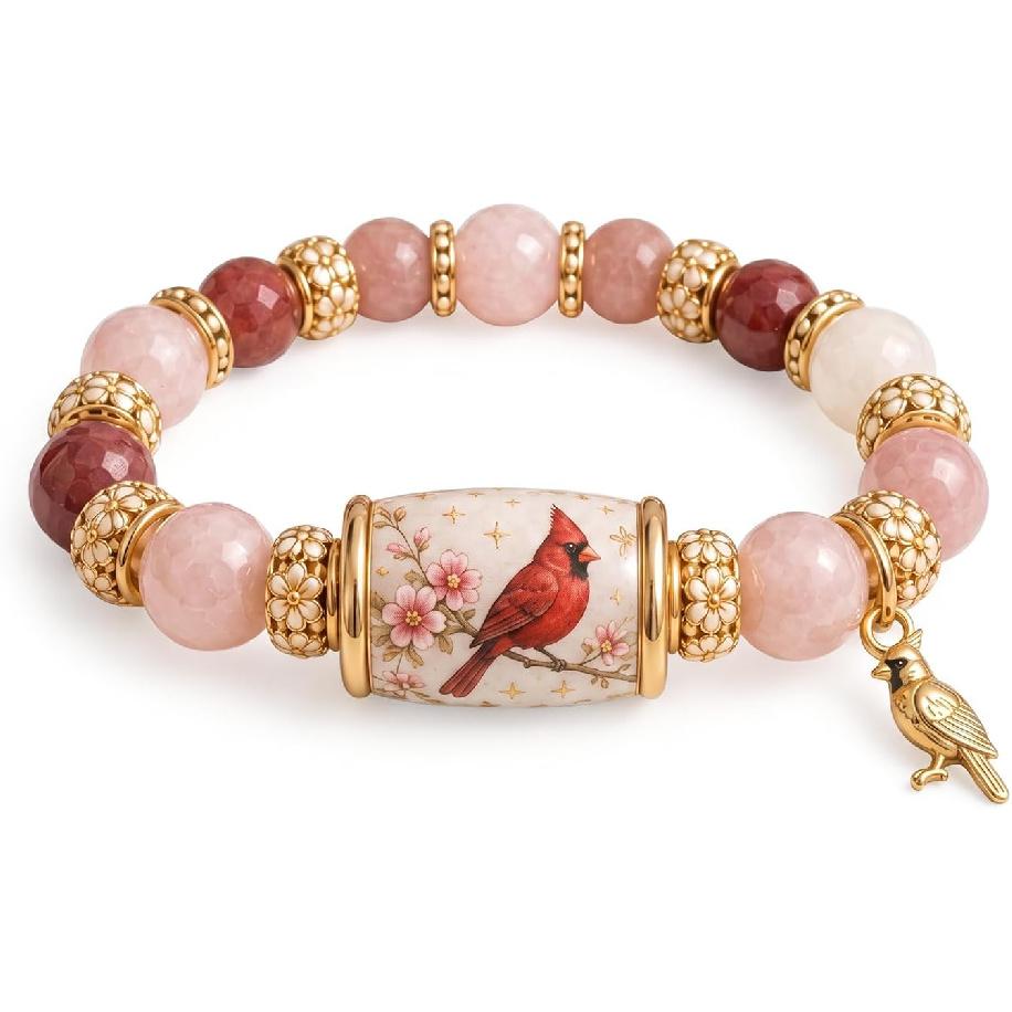 2026 Spring Blessings Hummingbird Bluebird Bracelet for Women | Adjustable Elastic Beaded Bracelets with Mixed Color Beads, Inspirational Strength