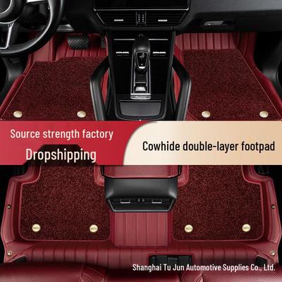 Нескользящие коврики из коровьей кожи с полным покрытием для Toyota Camry Prado Crown Avalon