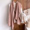 Printed Contrasting Color Double-Sided Scarf Winter High-End Warm Shawl Women