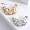 Creative Hands-in-Heart Brooch Pin Simple Elegant Retro Sweater Pin Suit Lapel Badge Coat Accessories