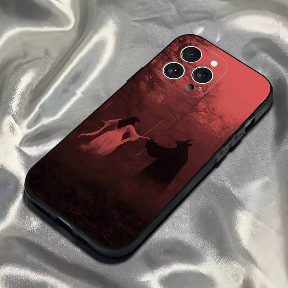 Готический чехол для телефона S-Сатана Ведьма для iPhone 16,15,14,13,12,11,Pro,Max,Plus,X,XS,SE4,E,Mini, Мягкий черный чехол